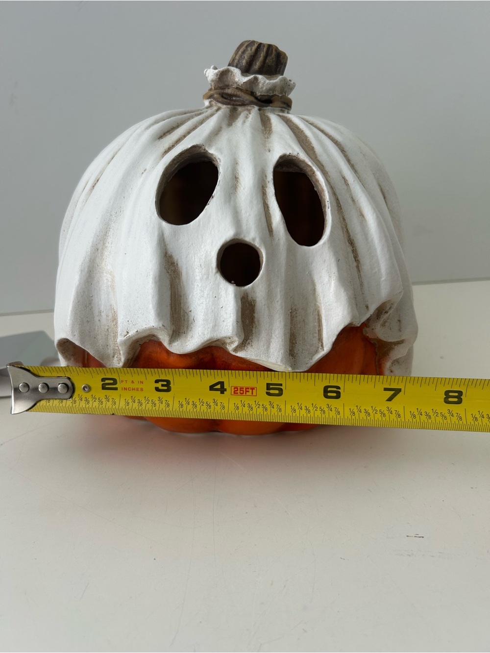 Halloween Pumpkin Jack O’ Lantern Ghost Light Up Decor Toil & Trouble 7.5” NEW - Picture 11 of 16
